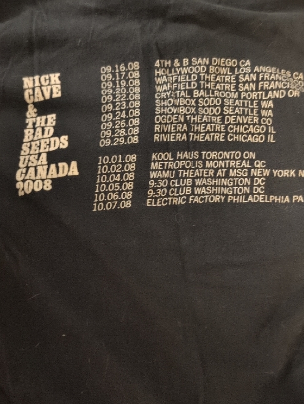 *VINTAGE* AUTHENTIC Nick Cave & the Bad Seeds Concert Tee - Picture 2 of 2